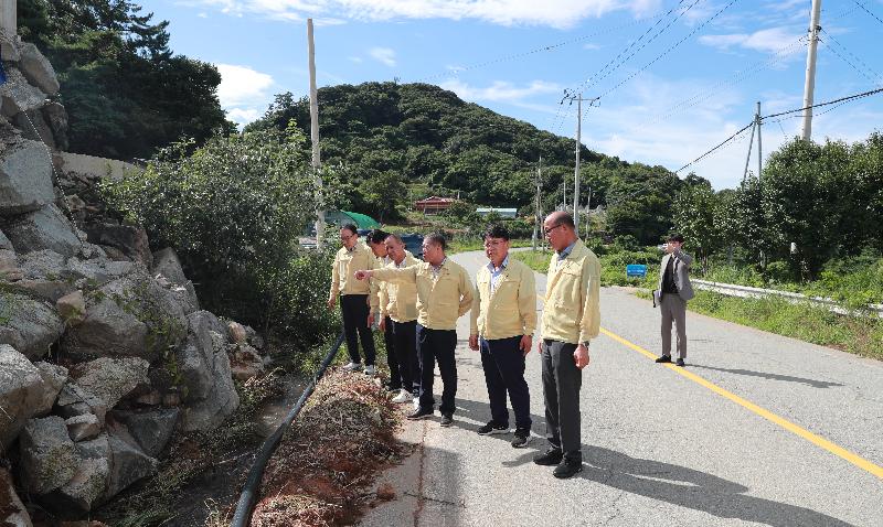 장마로 인한 호우피해현장(군외면, 고금면) 방문