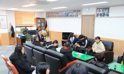 완도고등학교 청소년기자단 완도군의회 방문